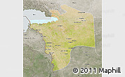 Satellite 3D Map of N'Djamena, semi-desaturated