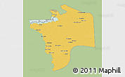 Savanna Style 3D Map of N'Djamena, single color outside