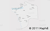 Silver Style 3D Map of N'Djamena, single color outside