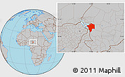 Gray Location Map of N'Djamena