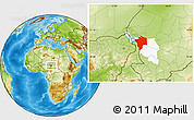 Physical Location Map of N'Djamena, highlighted parent region
