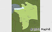 Physical Map of N'Djamena, darken