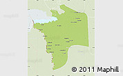 Physical Map of N'Djamena, lighten