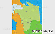 Physical Map of N'Djamena, political outside