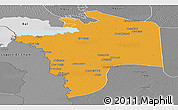 Political Panoramic Map of N'Djamena, desaturated
