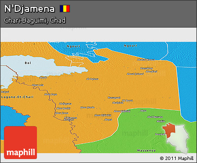 Political Panoramic Map of N'Djamena