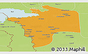 Political Panoramic Map of N'Djamena, physical outside