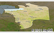 Satellite Panoramic Map of N'Djamena, darken