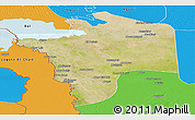 Satellite Panoramic Map of N'Djamena, political outside