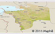 Satellite Panoramic Map of N'Djamena, shaded relief outside