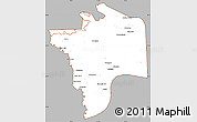 Gray Simple Map of N'Djamena, cropped outside