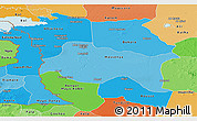 Political Shades Panoramic Map of Chari-Baguimi