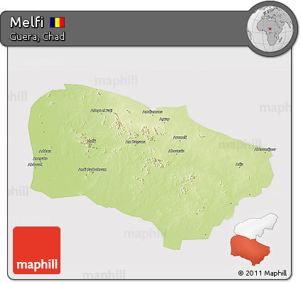 Physical 3D Map of Melfi, cropped outside