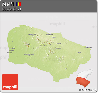 Physical 3D Map of Melfi, cropped outside