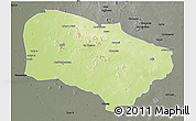 Physical 3D Map of Melfi, darken, semi-desaturated
