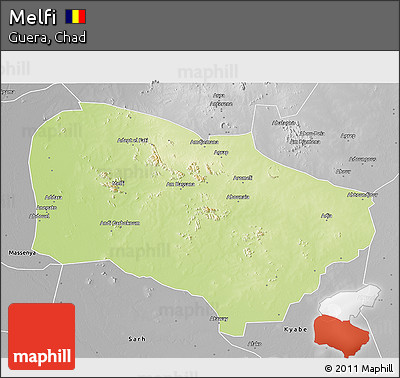 Physical 3D Map of Melfi, desaturated