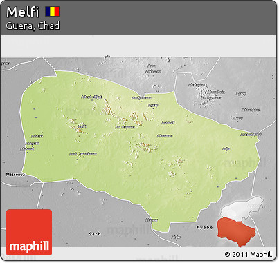 Physical 3D Map of Melfi, desaturated