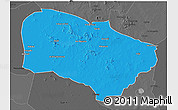 Political 3D Map of Melfi, darken, desaturated