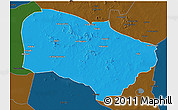 Political 3D Map of Melfi, darken