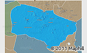 Political 3D Map of Melfi, semi-desaturated