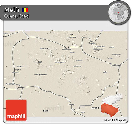 Shaded Relief 3D Map of Melfi