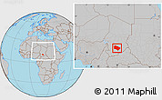 Gray Location Map of Melfi, within the entire country