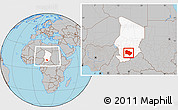 Gray Location Map of Melfi, highlighted country, within the entire country