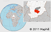 Gray Location Map of Melfi, highlighted country, highlighted parent region