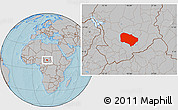 Gray Location Map of Melfi, hill shading