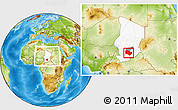 Physical Location Map of Melfi, highlighted country, highlighted parent region, within the entire country