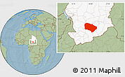 Savanna Style Location Map of Melfi, highlighted country, hill shading