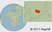 Savanna Style Location Map of Melfi, hill shading