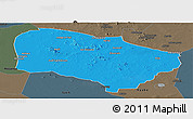 Political Panoramic Map of Melfi, darken, semi-desaturated