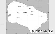 Gray Simple Map of Melfi, single color outside