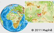 Physical Location Map of Mongo, highlighted parent region, within the entire country