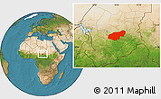 Satellite Location Map of Mongo