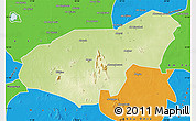 Physical Map of Mongo, political outside