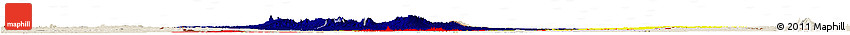 Flag Horizon Map of Chad, shaded relief outside, flag aligned to the middle