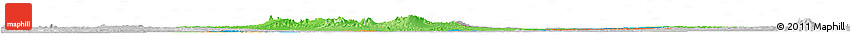 Political Horizon Map of Chad, lighten, desaturated