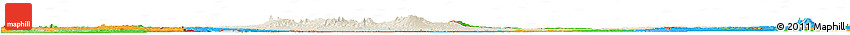 Shaded Relief Horizon Map of Chad, political outside