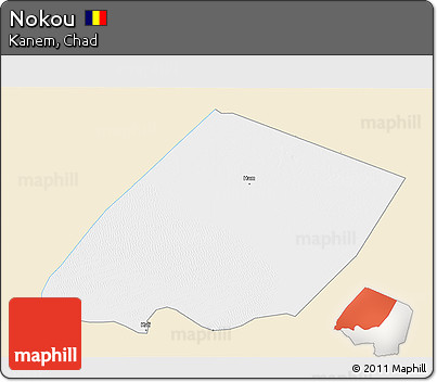 Classic Style 3D Map of Nokou, single color outside