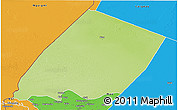 Physical 3D Map of Nokou, political outside