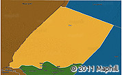 Political 3D Map of Nokou, darken