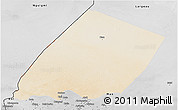 Satellite 3D Map of Nokou, desaturated