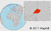 Gray Location Map of Nokou