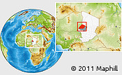 Physical Location Map of Nokou, highlighted country, highlighted parent region, within the entire country