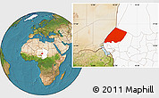 Satellite Location Map of Nokou, highlighted country