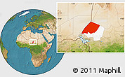 Satellite Location Map of Nokou, highlighted parent region