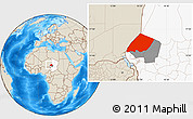 Shaded Relief Location Map of Nokou, highlighted country, highlighted parent region