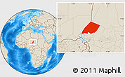Shaded Relief Location Map of Nokou